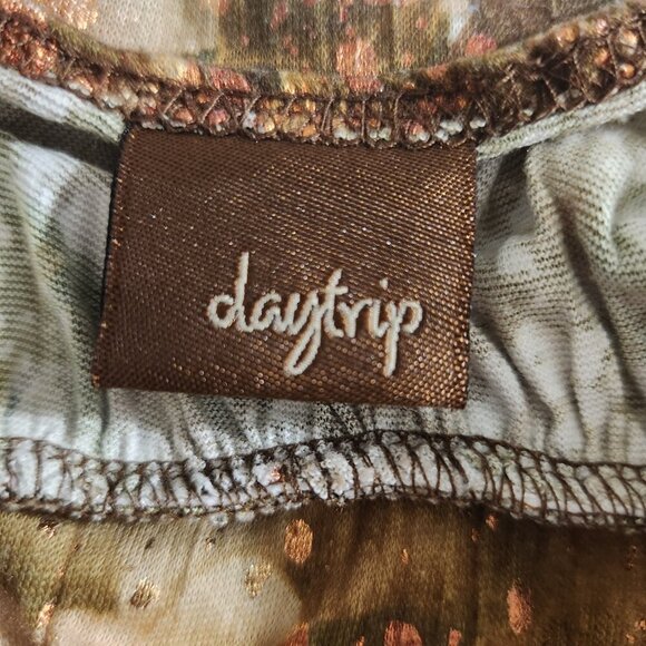 Daytrip Size Medium Floral Metallic Thread Spaghetti Strap Tank Cami Y2K Boho - Picture 13 of 13